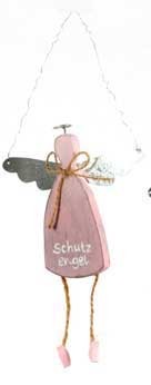Deko Hänger - Schutzengel - rosa - aus Holz 17cm - Engel Geschenk