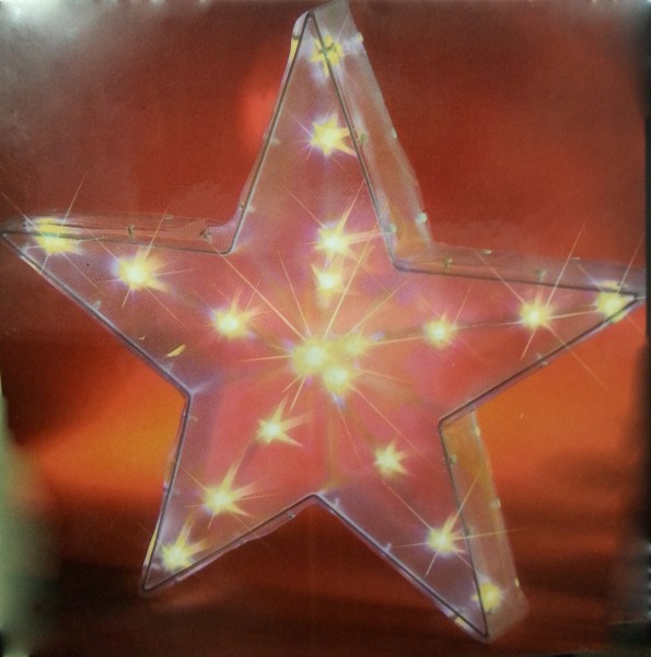 LED Holografie Stern zum Stellen oder Hängen - mit 230V Netzteil - 23 x 23 cm