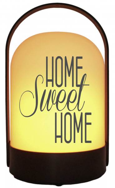 LED-Laterne, Home Sweet Home, 23,5x13cm Batterie LED-Licht Kunststoff Lampe mit Text Spruch