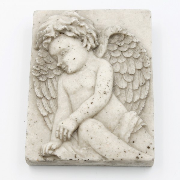 Platte zum Legen oder Hängen in Sandsteinoptik - Engel - Grabschmuck Grab Trauer