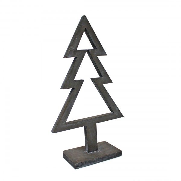 Deko Tanne, grau - Weihnachtsbaum - aus Holz, ca 51cm hoch
